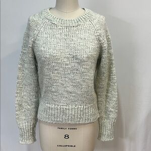 GAP Women's Shaker knit Sweater - Light green And ivory